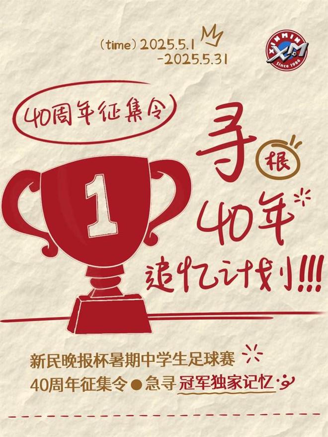 新民晚报杯暑期中学生足球赛40周年特别征集活动启动啦