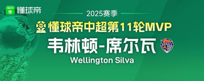 懂球帝2025赛季中超MVP评选：青岛海牛外援韦林顿闪耀全场